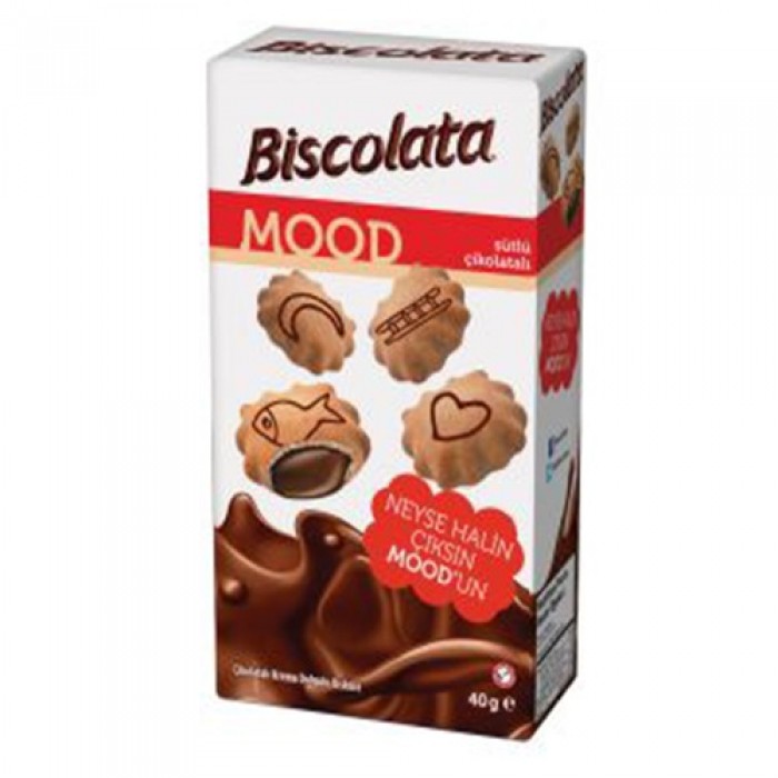 Biscolata Mood Bisküvi Sütlü Çikolata Kremalı 40 g Koli 12 Adet